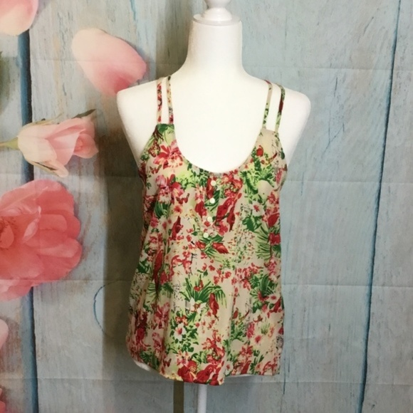 Japna Size M Tropical Print Spaggueti Strap NWOT - Picture 4 of 6